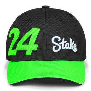 Stake F1 Team Kick Sauber Black/Green Guanyu Zhou #24 Baseball Cap