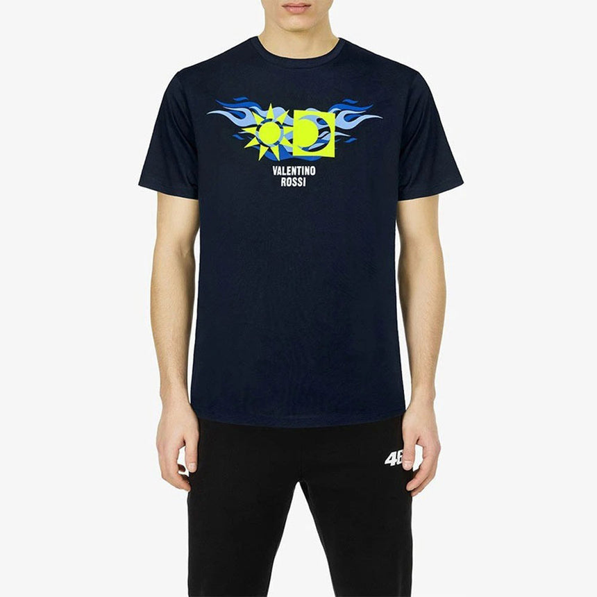 Valentino Rossi VR46 WRT Team Navy Sun & Moon Logo Tee Shirt
