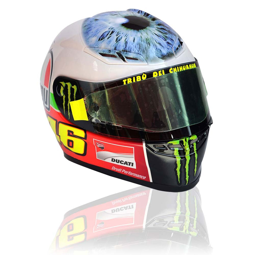 Valentino Rossi VR46 Replica 1:5 Scale Mini Helmet Mugello 2011