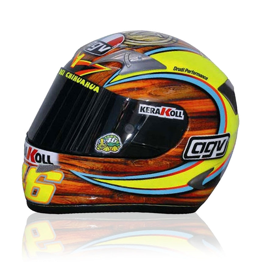 Valentino Rossi VR46 Replica 1:5 Scale Mini Helmet Mugello 2004