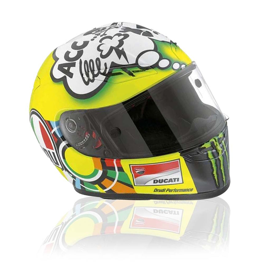 Valentino Rossi VR46 Replica 1:5 Scale Mini Herlmet Misano 2011