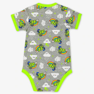 Valentino Rossi VR46 Moto GP Grey/Lime Green All Over Print Baby Bodysuit