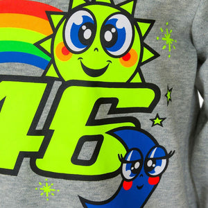 Valentino Rossi VR46 Moto GP Kids Grey 46 Print Long Sleeve & Bottom Pyjama Set