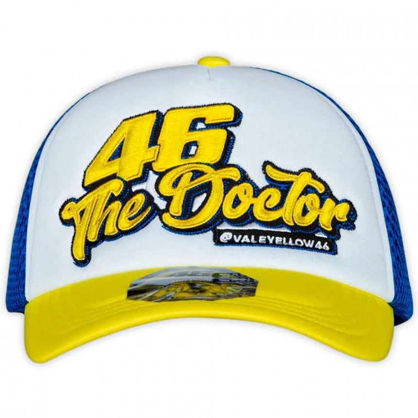Valentino Rossi VR46 "The Doctor" Official White/Blue Trucker Baseball Cap