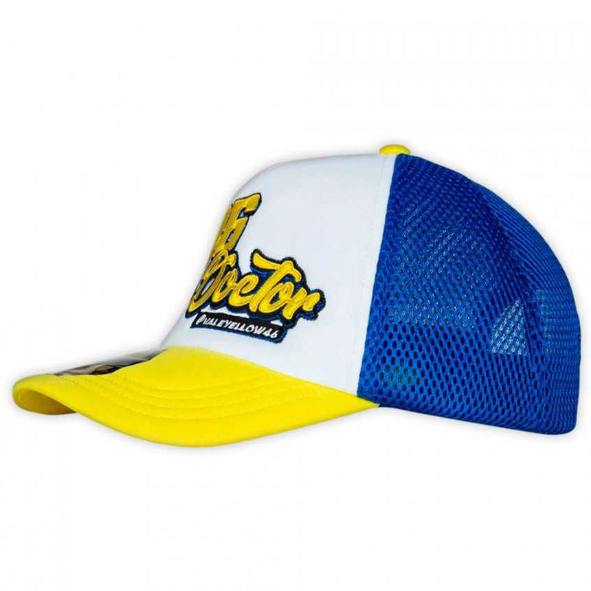 Valentino Rossi VR46 "The Doctor" Official White/Blue Trucker Baseball Cap