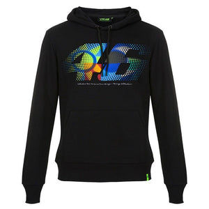 Valentino Rossi VR46 Moto GP Black 46 Sun & Moon Large Print Hoodie