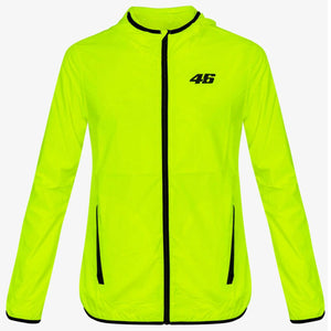 Valentino Rossi VR46 Neon Yellow Hooded Raincoat Jacket