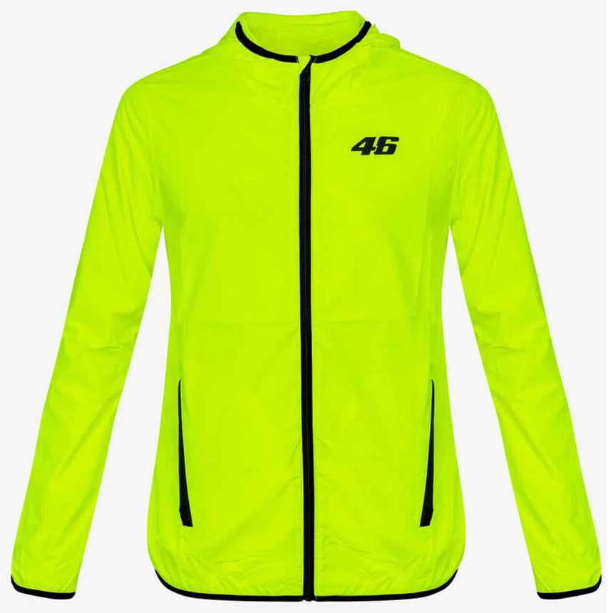Valentino Rossi VR46 Neon Yellow Hooded Raincoat Jacket
