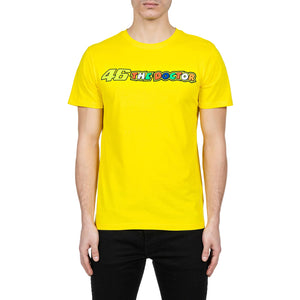 Valentino Rossi VR46 Moto GP Yellow Front The Doctor Print Tee Shirt