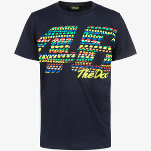 Valentino Rossi VR46 Moto GP Navy Heritage Front 46 The Doc Print Tee Shirt