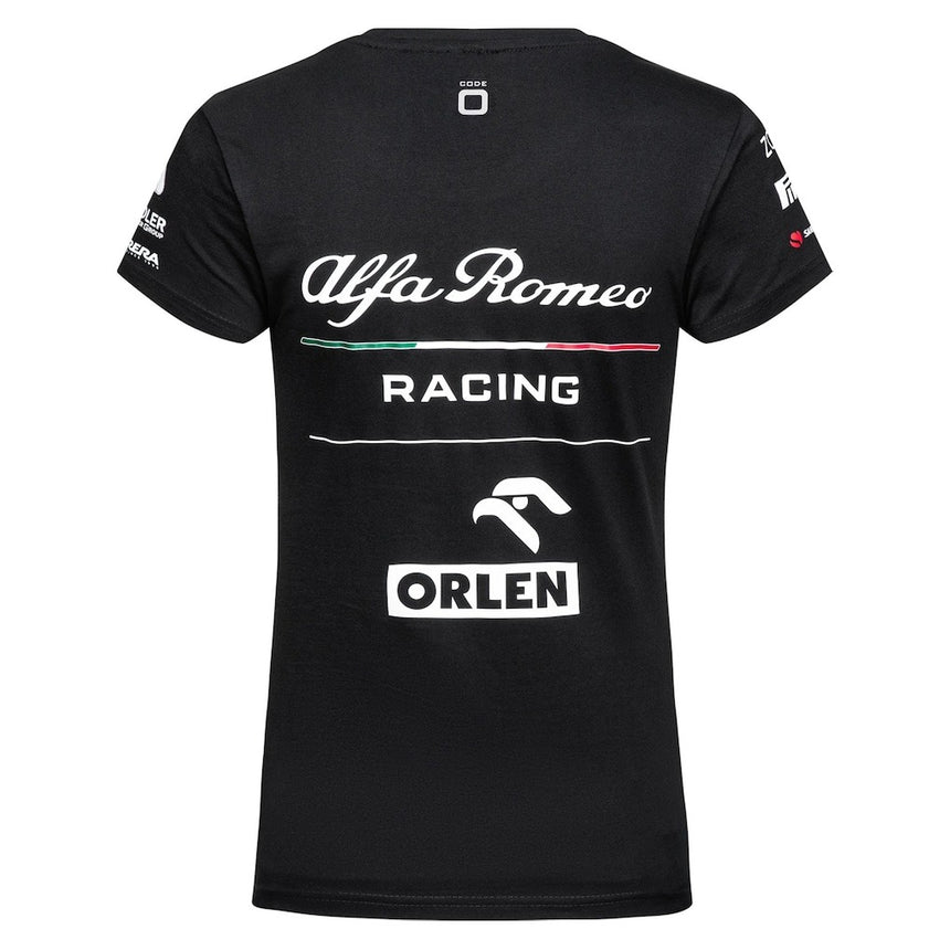 Alfa Romeo Racing Official License Ladies Black Essential Team Tee Shirt
