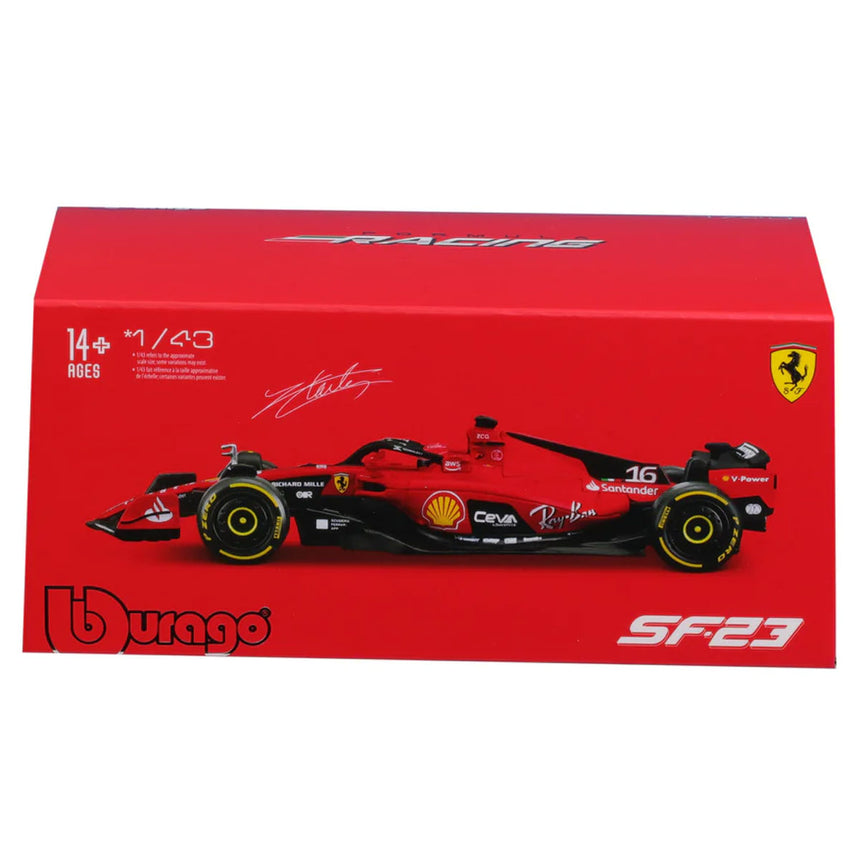 Bburago 1/43 Ferrari SF‑23 2023 #16 Charles LeClerc Display Case Model